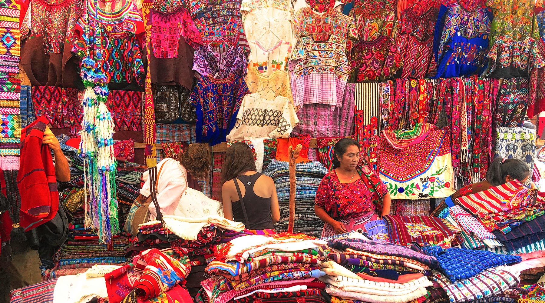 Colorful Guatemalan textile market